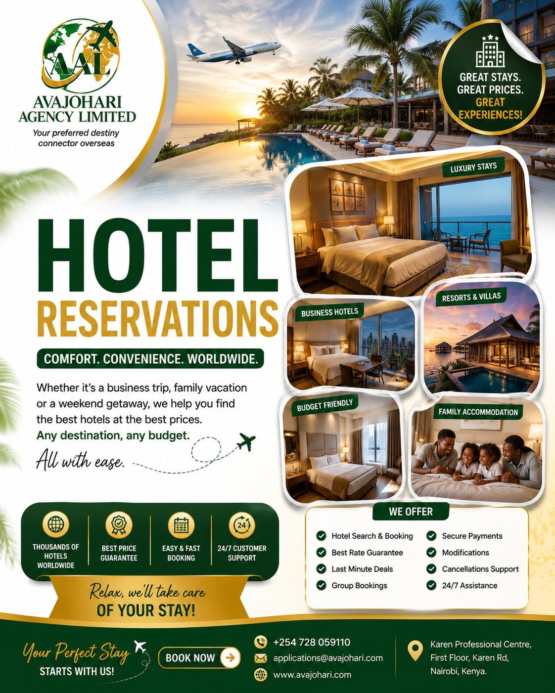 Comfort. Convenience. Worldwide. Your Perfect Stay Starts with Avajohari Agency
